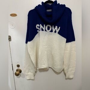 Wooden-ships blue and white sweater size XL